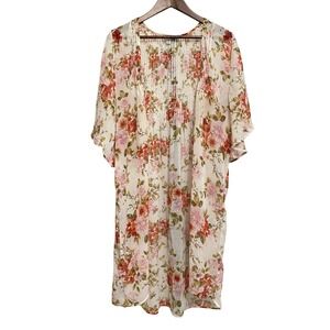 Whimsical Floral Duster L/XL Fairy Festival Indie Boho Cottagecore Coquette